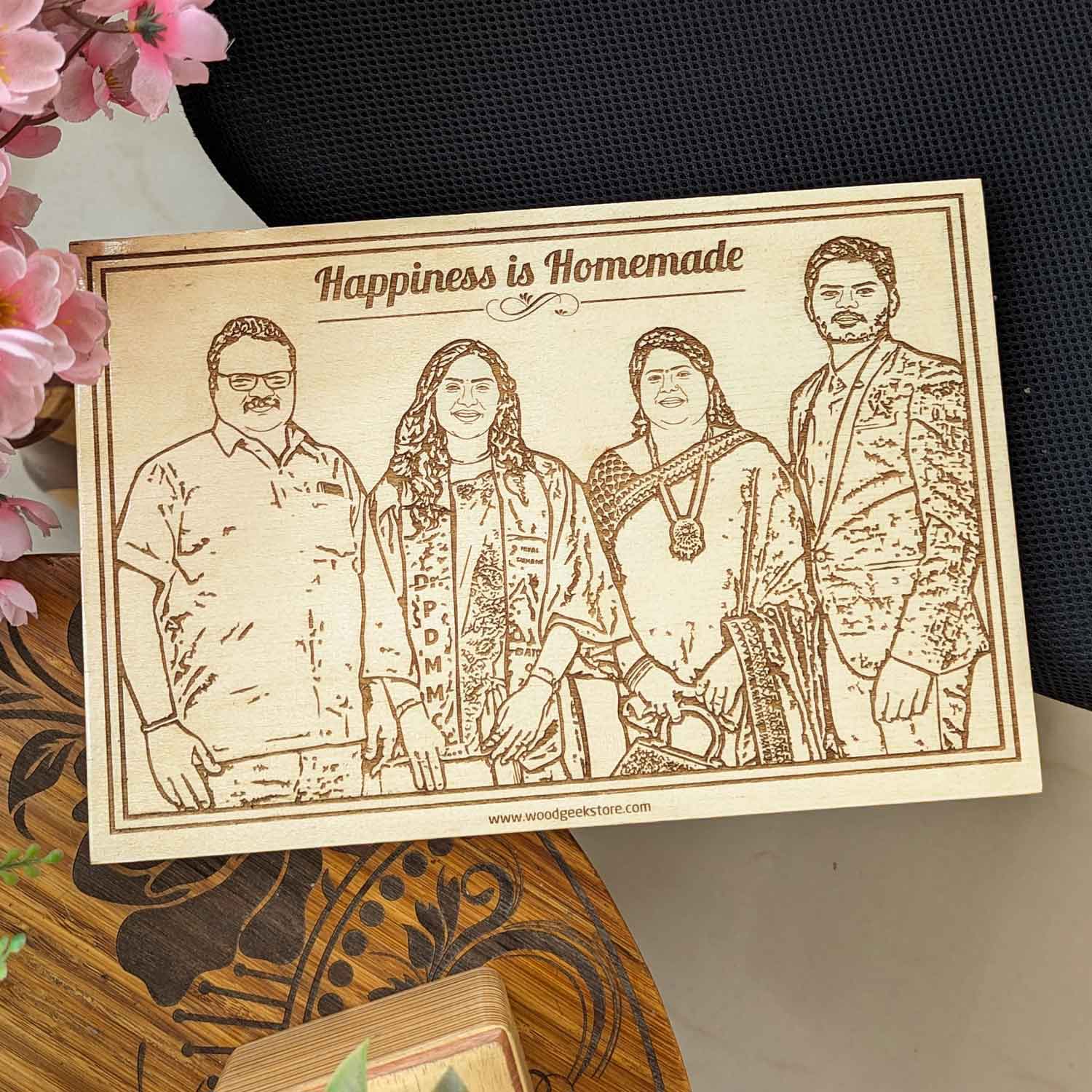 Happiness is Homemade - Engraved Family Photo Frame