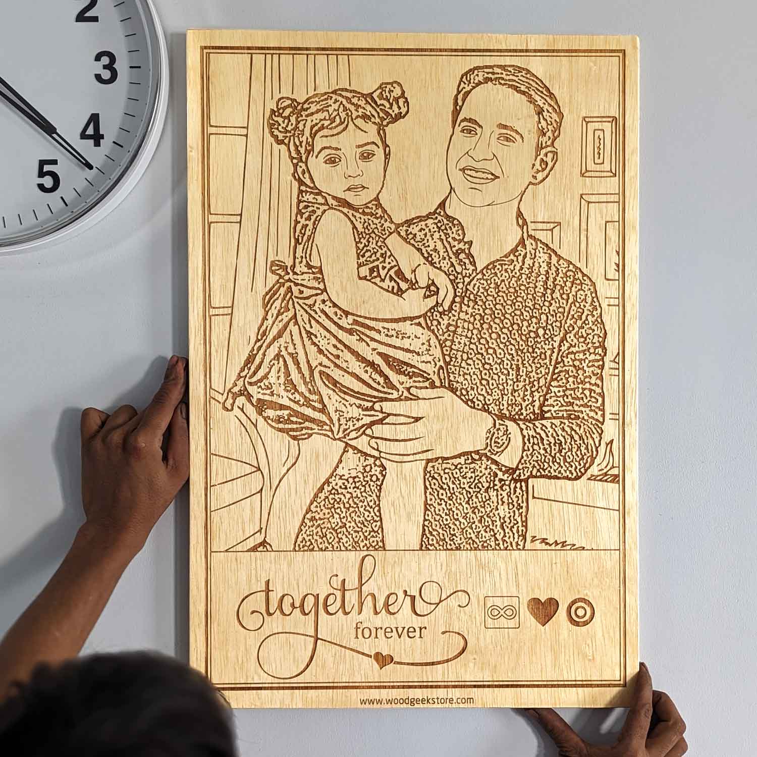 Together Forever - Engraved Wooden Frame, The Perfect Gift for Dad and Husband