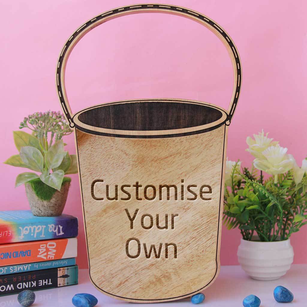 Wooden Bucket Shaped Award & Trophy. Customise Your Own Wooden Trophies & Awards. Create Your Own Custom Trophies. Make Your Own Wooden Awards, Best Employee Award or Other Employee Appreciation Awards, Funny Awards and Trophies.