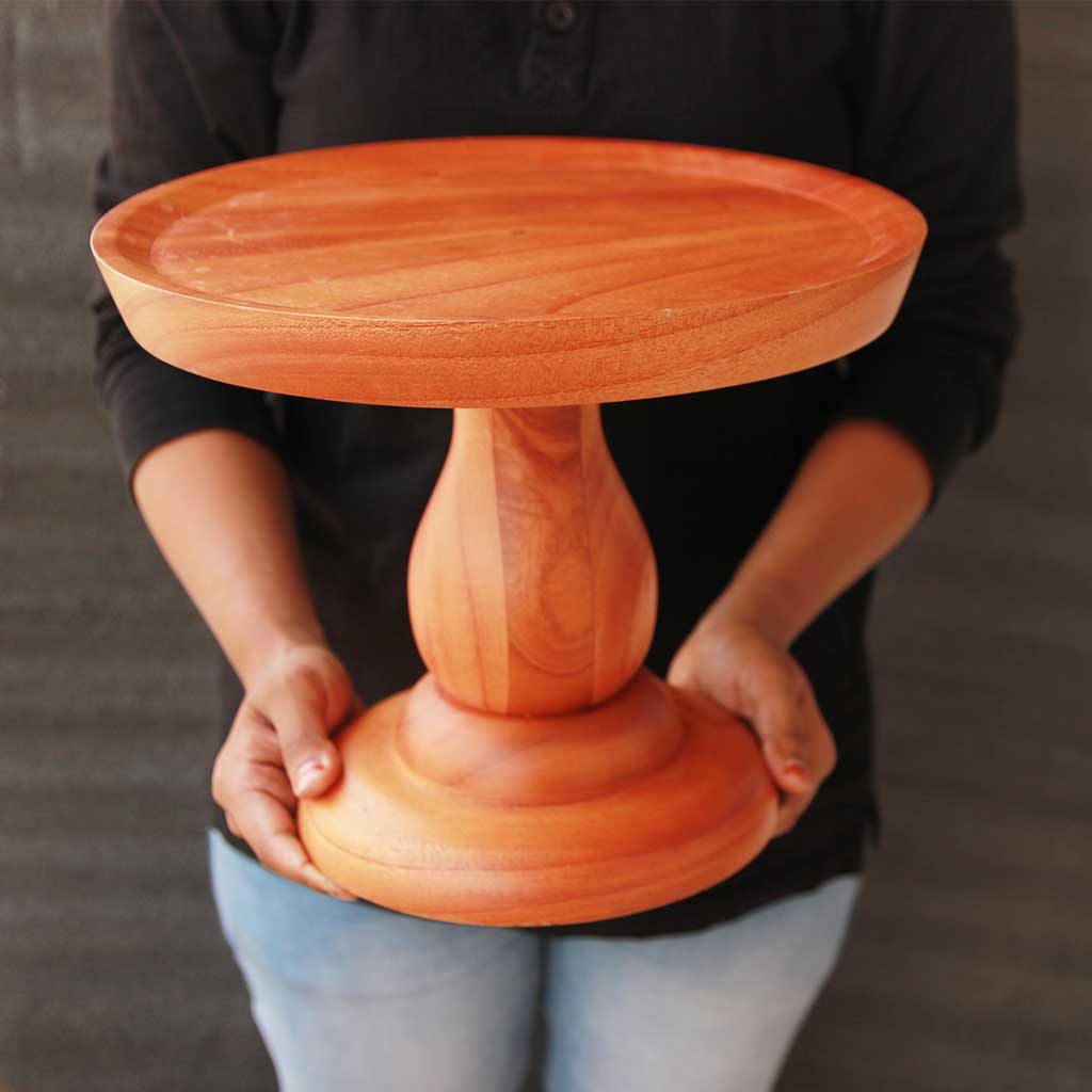 Wooden Cake Stand | Wooden Pedestal For Birthday & Anniversary Cakes
