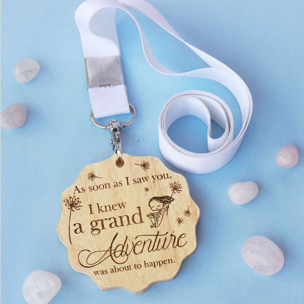 As Soon As I Saw You I Knew A Grand Adventure Was About To Begin Wooden Medal. A Medal Engraved With Winnie The Pooh Quote. This Custom Medal Makes One Of The Best Romantic Gifts For Boyfriend Or Girlfriend - These Medals And Trophies Are Great Gifts For Friends.