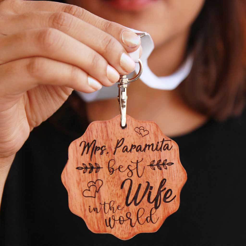 Best Wife In The World Wooden Medal. This is the best anniversary gift for wife. This custom medal makes the most romantic gifts for her.