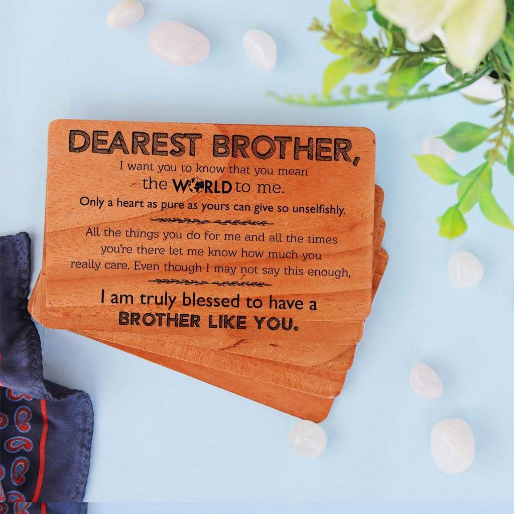 Greeting Card For Brother: Set Of Personalized Wooden Cards. These wooden cards make perfect birthday card for brother, raksha bandhan card, card for brother in law or greeting card for brother for any occasion.