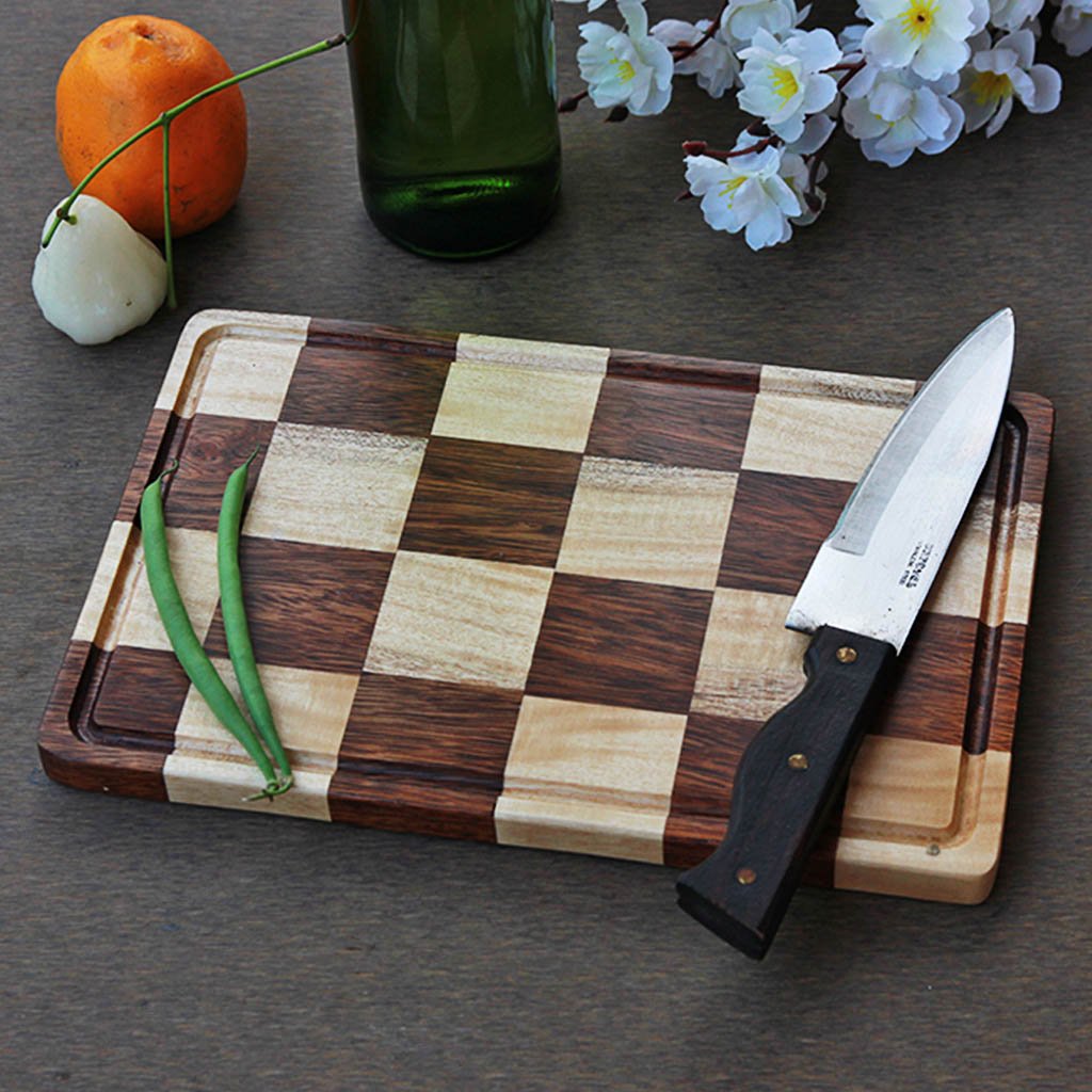 ChessBoard Style Wooden Chopping Board - Wood Cutting Boards - Wood Chopping Block - Butcher Block Wood - Kitchen Cutting Board - ChessBoard Style Chopping Board - Best Chopping Board - Hardwood Cutting Boards - Woodgeek Store