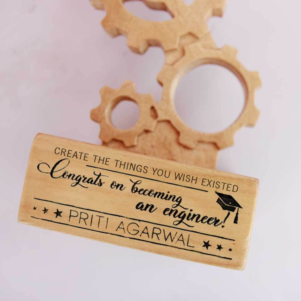 Congrats On Becoming An Engineer Wooden Engineering Trophy - This Award Plaque Makes The Best Graduation Gifts For Engineers - Looking For Gift Ideas For Engineers ? These Engineering Awards Make The Best Personalized Gifts.