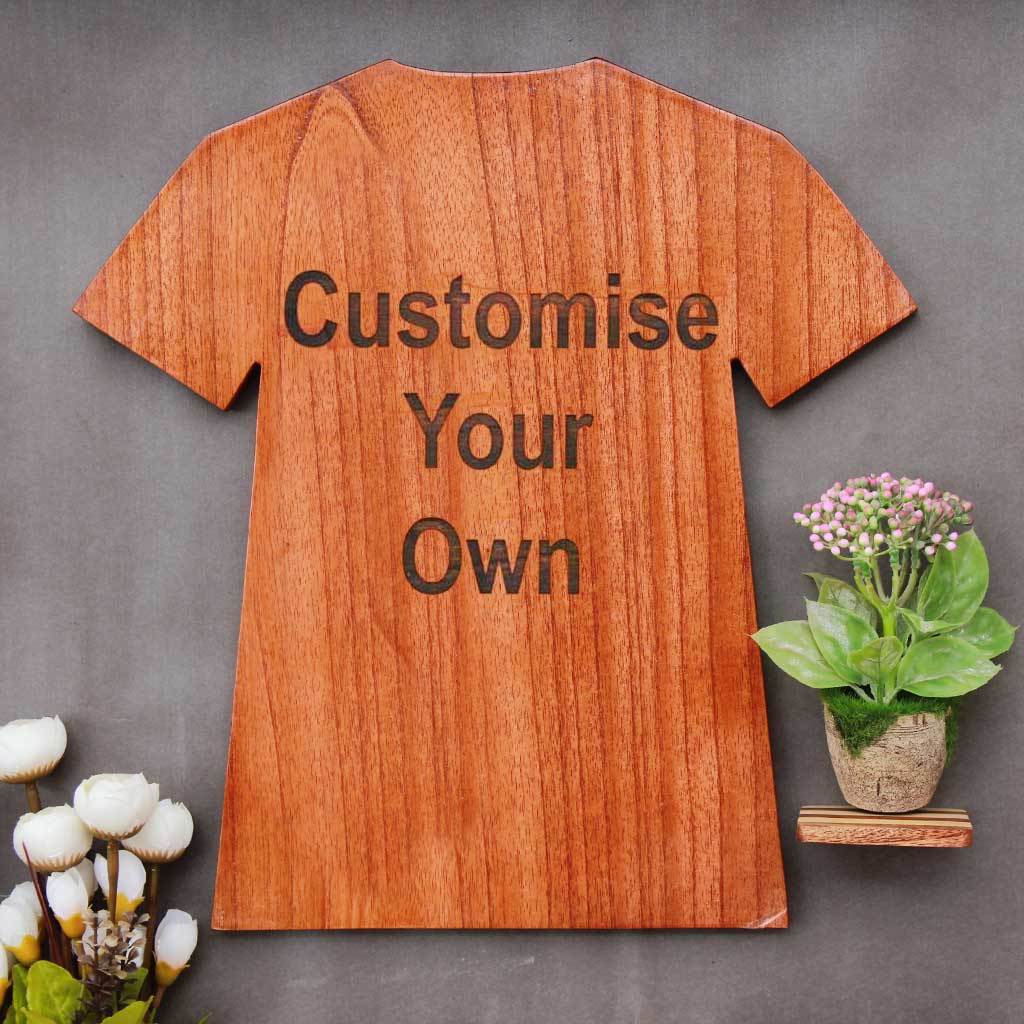 Customise Your Own Wooden Trophies & Awards. Create Your Own Custom Trophies. Make Your Own Sports Award or Fashion Award In The Shape Of A T-shirt.