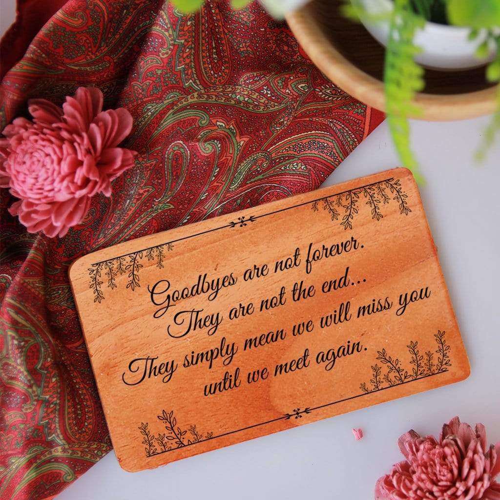 Farewell Card. A Set Of Personalised Wooden Cards Engraved With Farewell Wishes. This farewell greeting card can be customized as farewell card for teacher, farewell cards for friends, farewell cards for colleagues, farewell cards for students, farewell cards for seniors