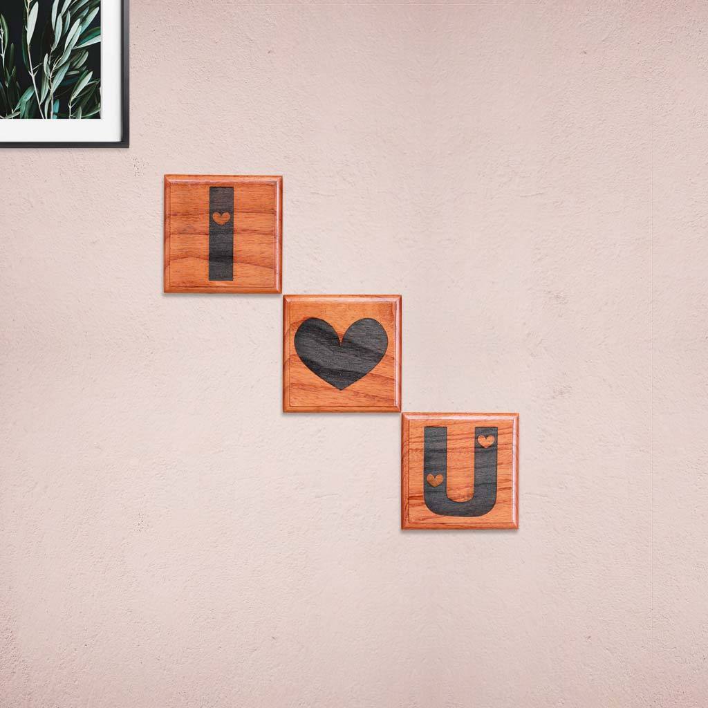 I Love You Wooden Crossword Art - Love Decorative Letter Tiles for Home Decor - Romantic Gifts for Valentine's Day by Woodgeek Store