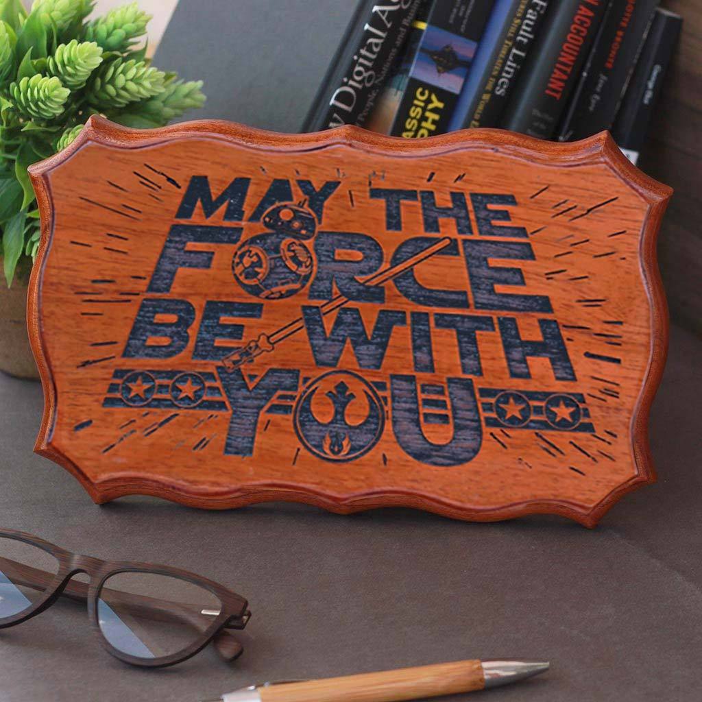 May The Force Be With You - Star Wars Sign - Most Famous Star Wars Quote - Wooden Signs With Sayings - Gifts For Star wars Fans - Woodgeek Store
