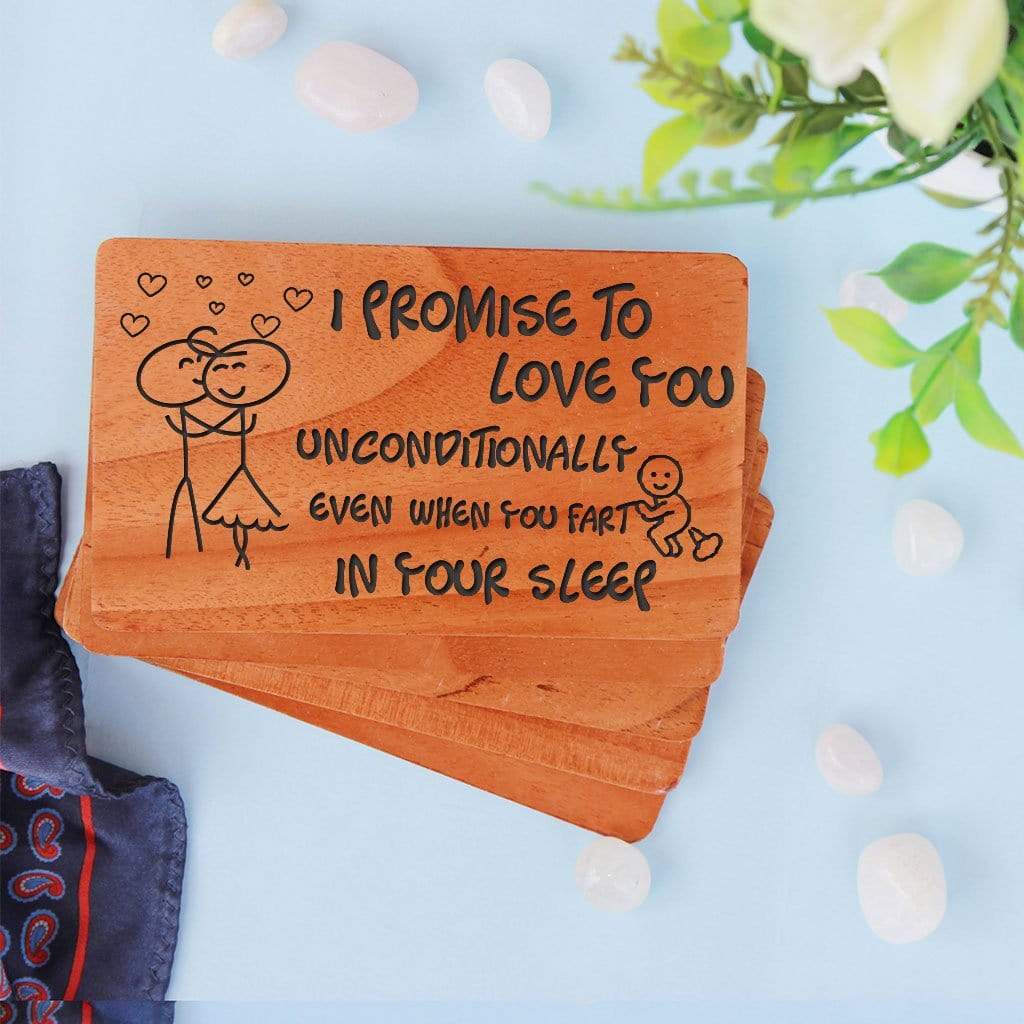 I Promise Cards & Love Cards: Set Of Personalized Wooden Cards. Promise Cards For Boyfriend. Promise Cards For Girlfriend.