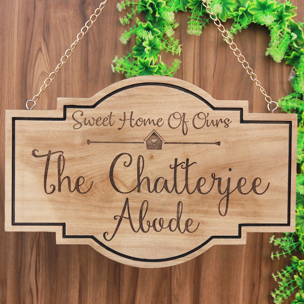 Sweet Home Of Ours Custom Wood Sign - Last Name Signs - Personalized Family Name Signs - Hanging House Signs - Hanging Signs - Wooden Signs - Woodgeek Store
