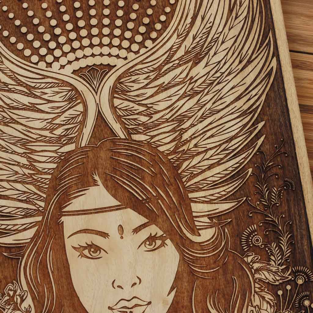 Virgo The Maiden Carved Wooden Poster by Woodgeek Store - Zodiac Sign Wooden Artwork - Buy Wood Wall Art Decor Online