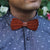 Bow Ties - The Riba - Red Wooden Bow Tie - Blue plaid
