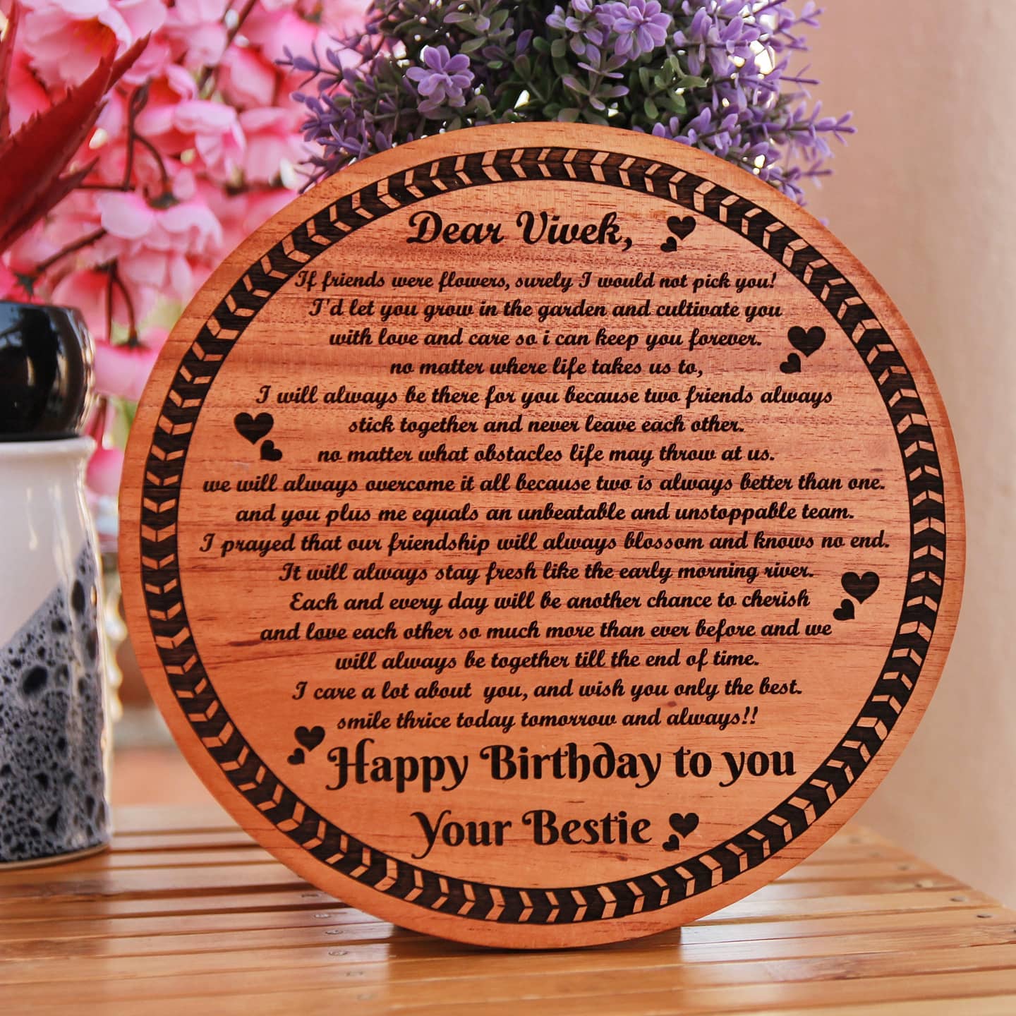 Birthday Letter To Friend Engraved in Wood | Birthday Gift | Letters On Wood