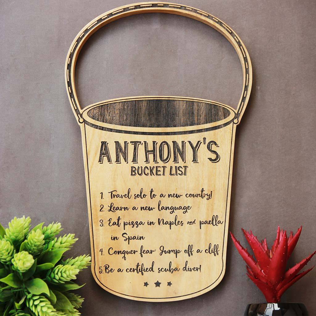 Romantic Bucket List Wood Sign | Birthday Gift For Boyfriend & Girlfriend