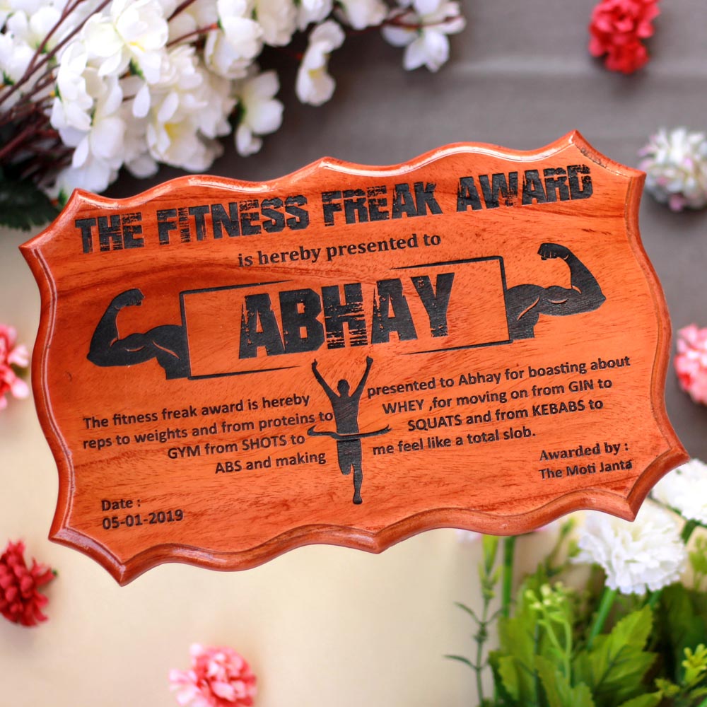 The Fitness Freak Custom Award Certificate