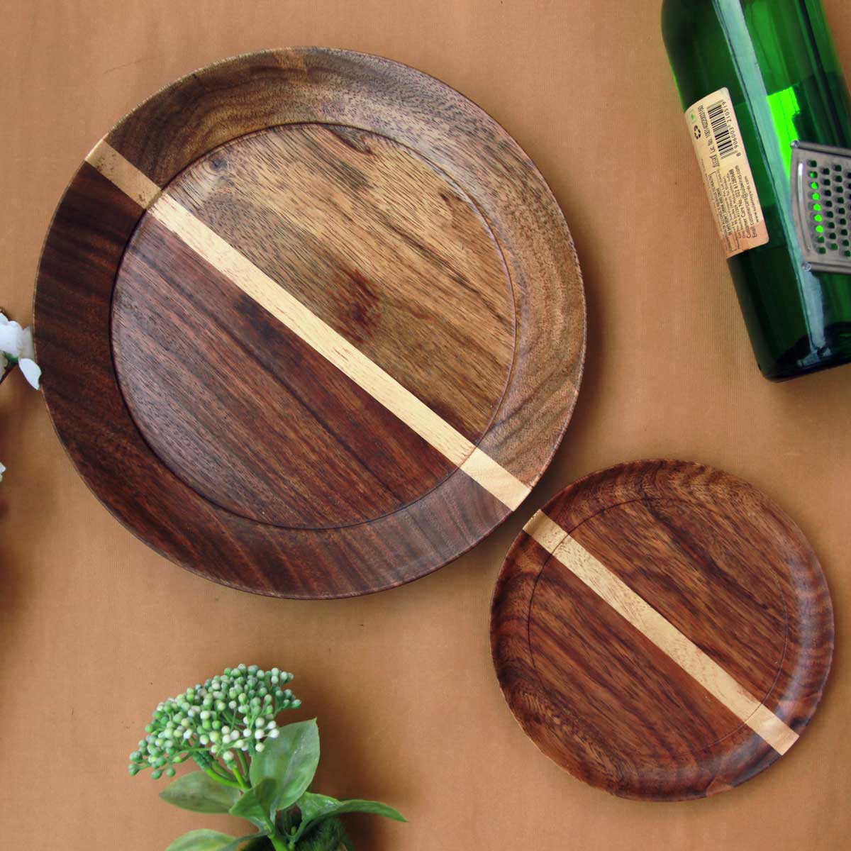 Set of 2 Personalized Wooden Serving Dinner Platters | Gift For Mom