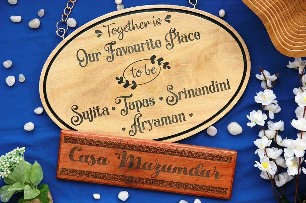 Hanging Wood  Signs  - Personalised Outdoor Wooden Signs - Hanging Name Boards - Custom Signs - House Name Plaques - Wooden Nameplates - Wooden Carved Signs - Personalized Wooden Plaques - Home Decor Ideas - Front Entrance Signs - Woodgeek Store