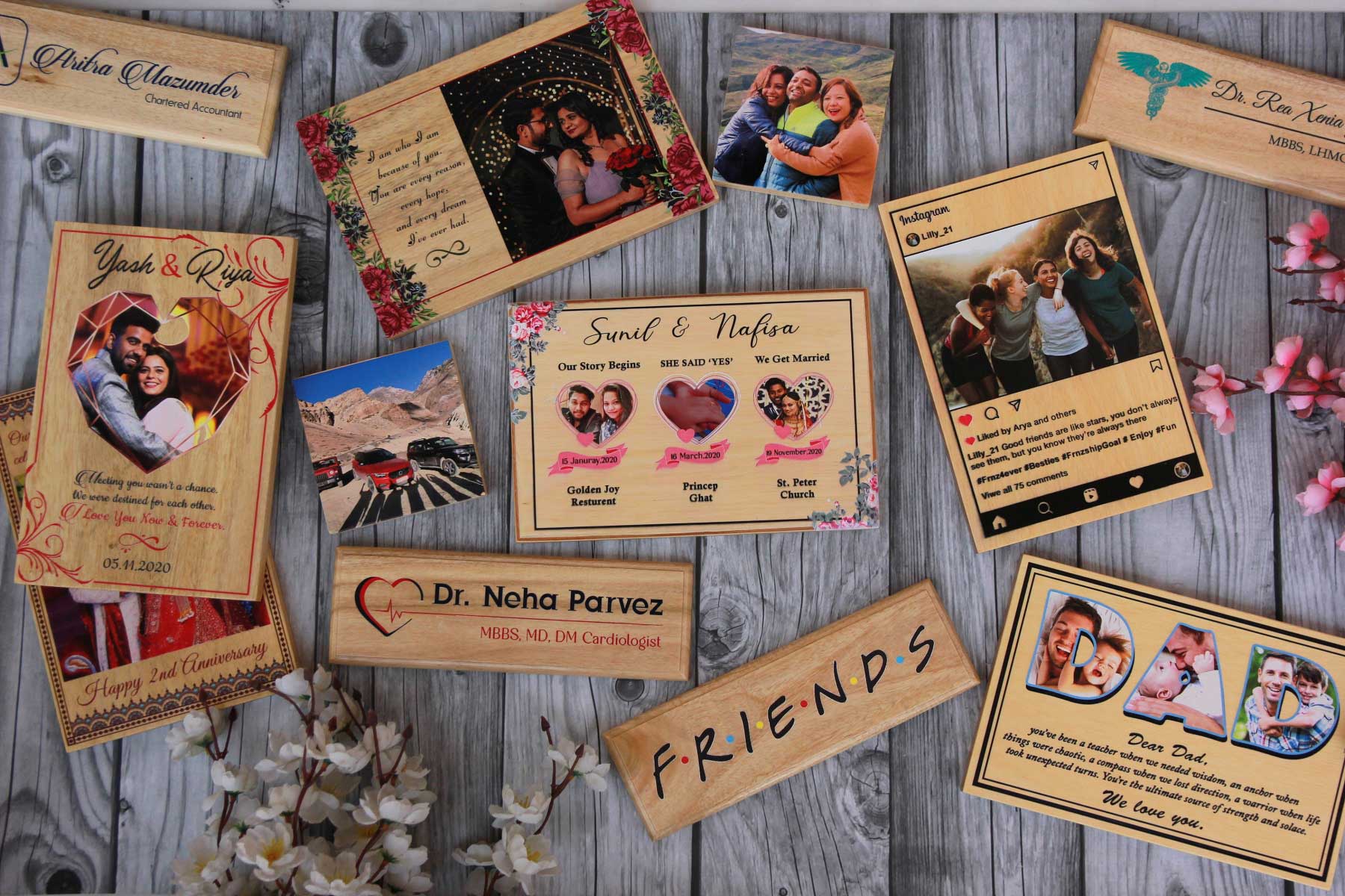 Prints on wood | Wood Photo Prints | Personalized Frames