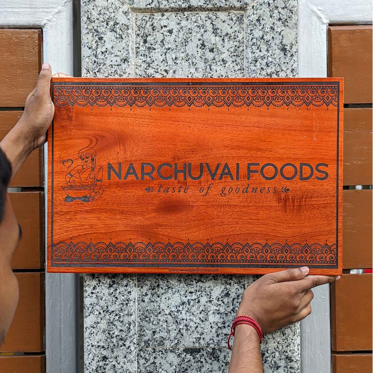 Custom Logo Engraved Nameplate | Distinctive Company Name Sign for Businesses