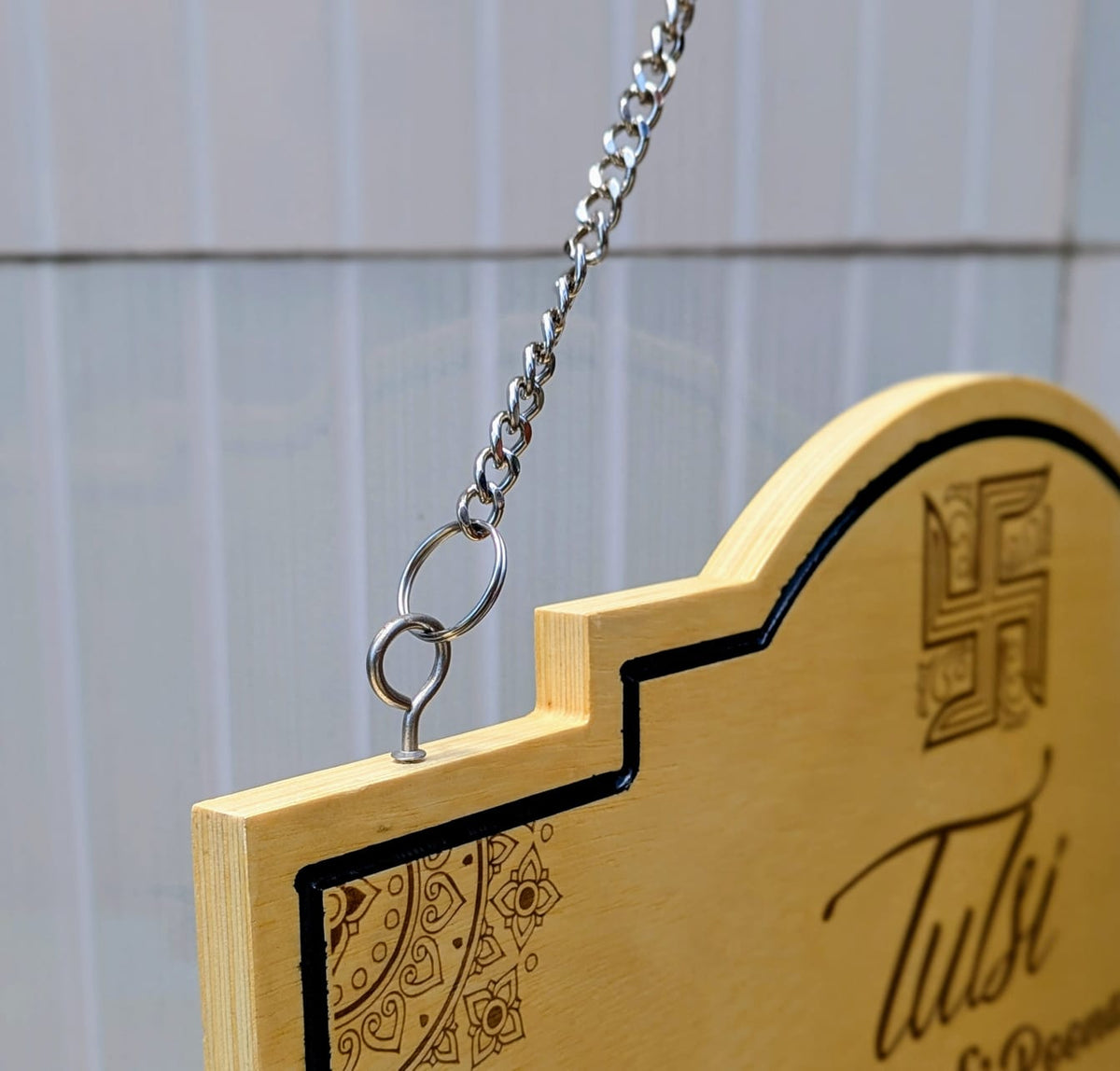 Personalized Abode Home Sign - Hanging Wooden Sign