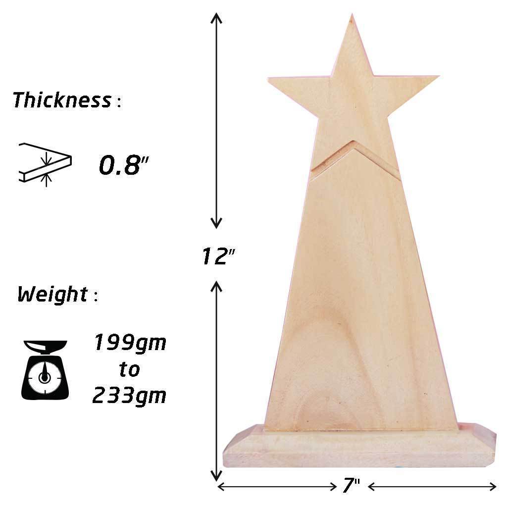 Star Manager Wooden Trophy | Personalized Award for Leadership and Mentorship