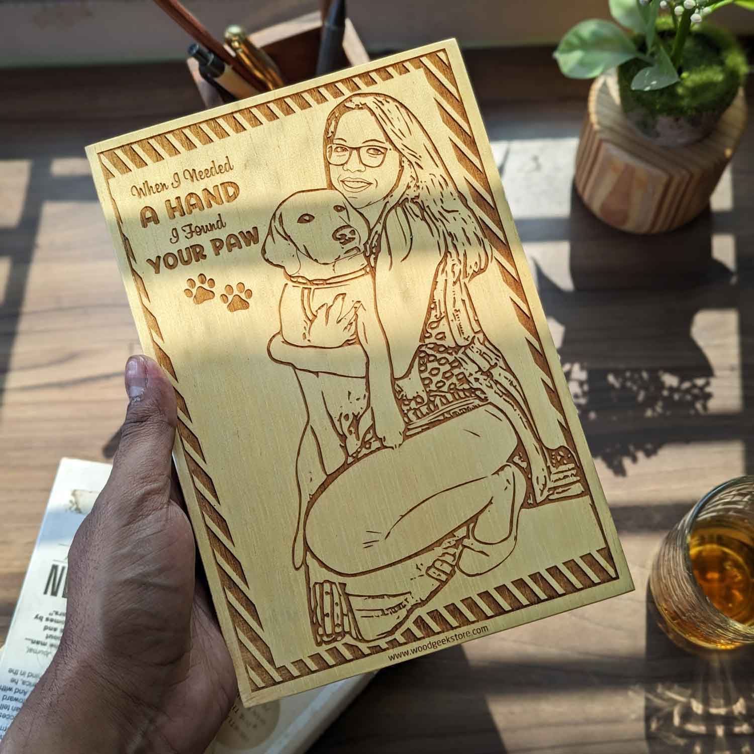 Paw-fect Companion - Personalized Wooden Frame Celebrating Pet Love