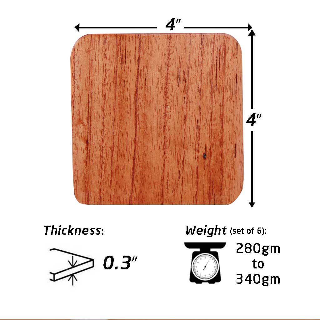 Happy Diwali Wooden Square Coasters | Set of 2