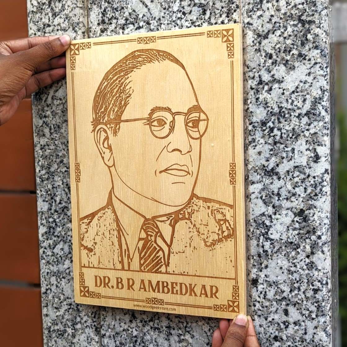 Dr. B. R Ambedkar Engraved Wood Plaque