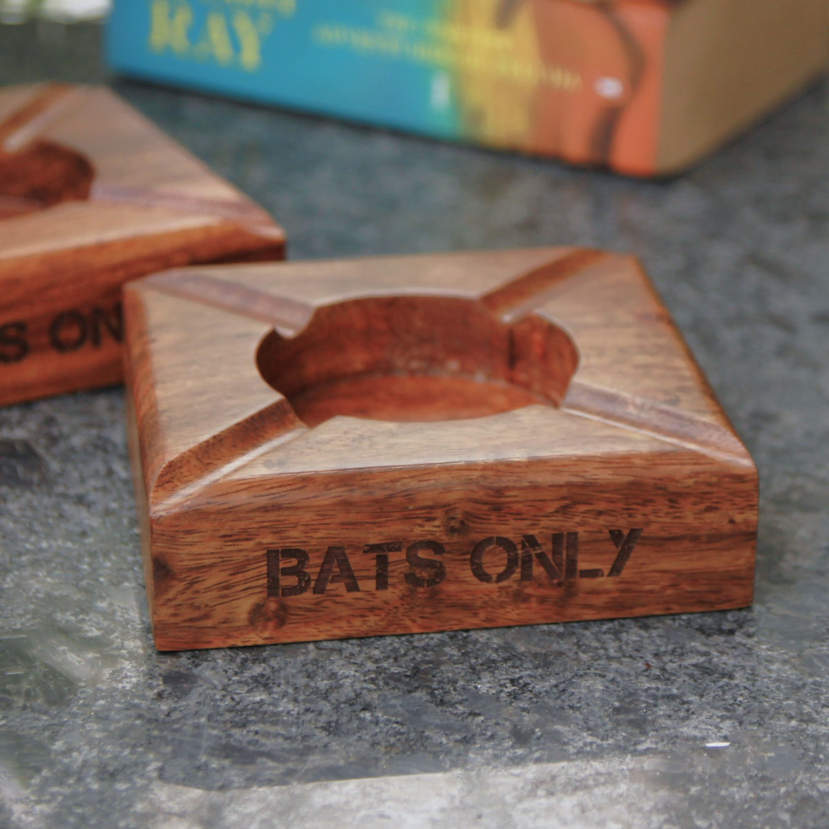 Premium Dark Wood Ashtray | Custom Engraved for Hotel &amp; Bars