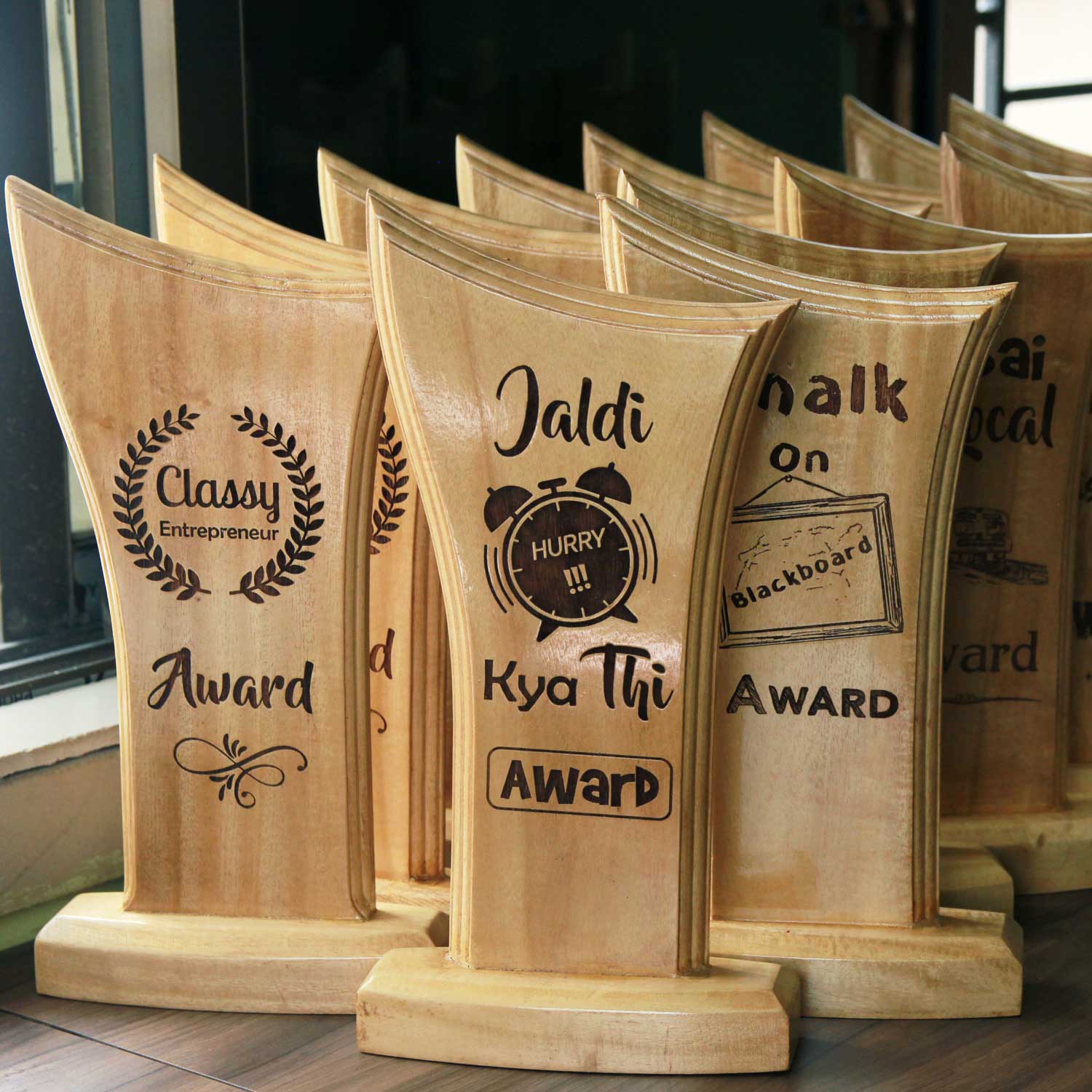 Funny Wooden Standee Award for Your Office Team | Customized Trophies
