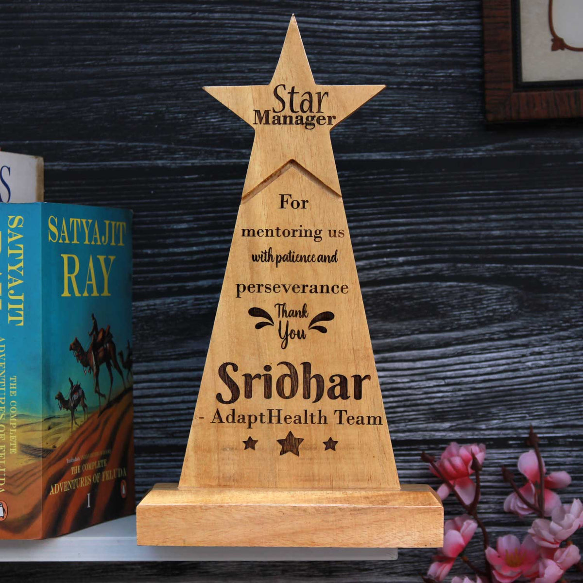 Star Manager Wooden Trophy | Personalized Award for Leadership and Mentorship