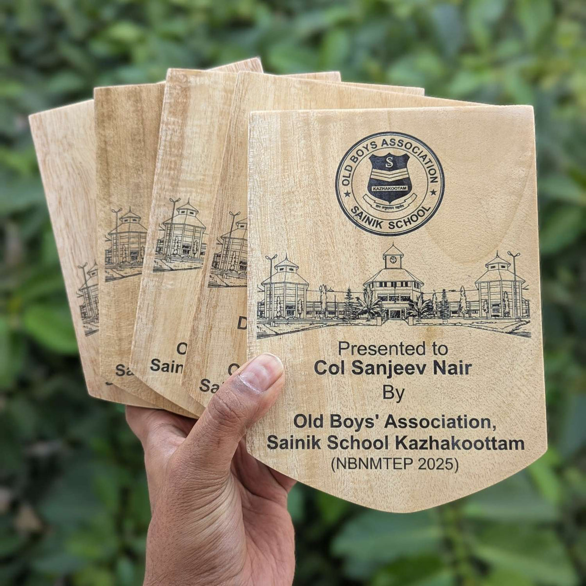 The Alumni Legacy Wood Shield Memento | Custom School Reunion Gift