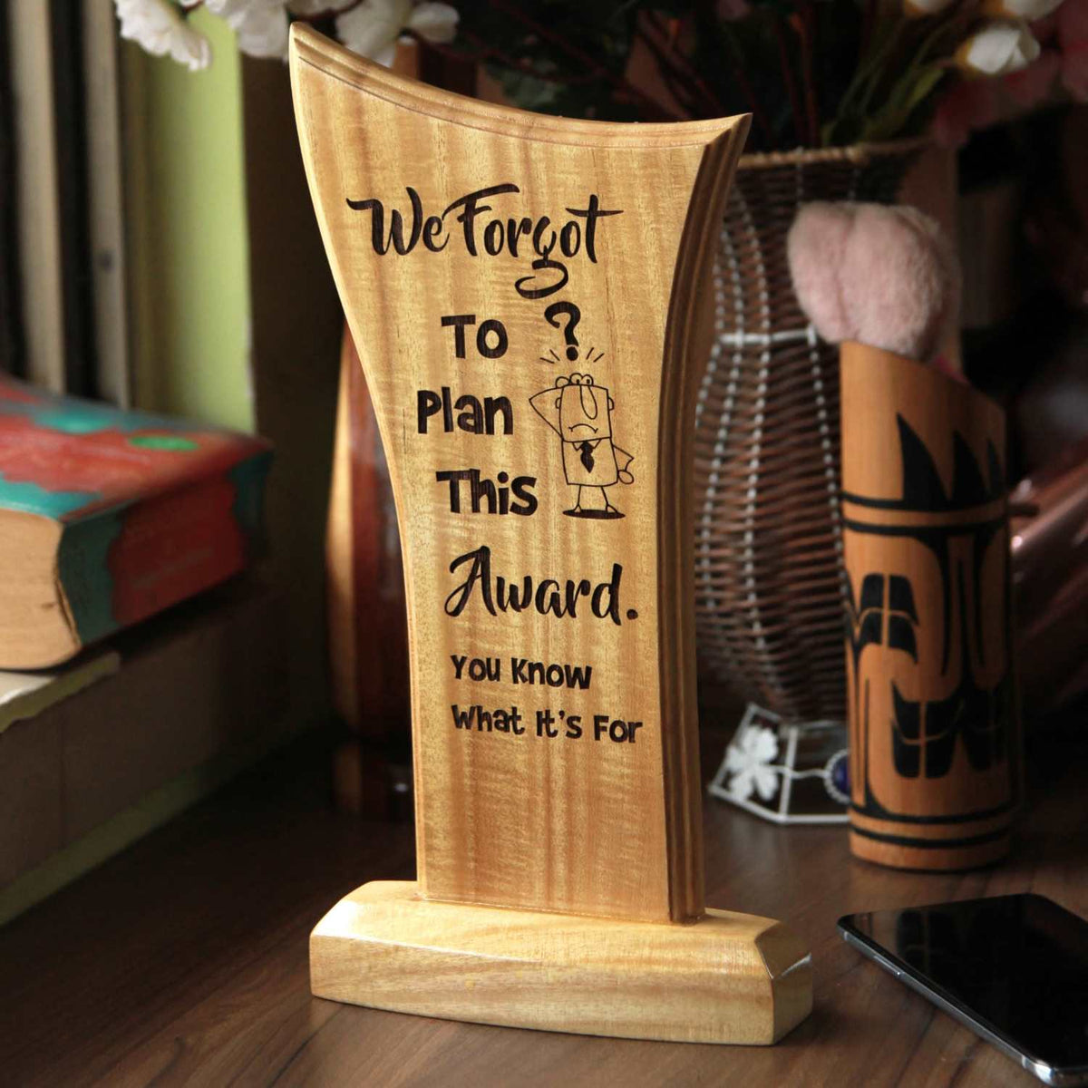 Funny Wooden Standee Award for Your Office Team | Customized Trophies