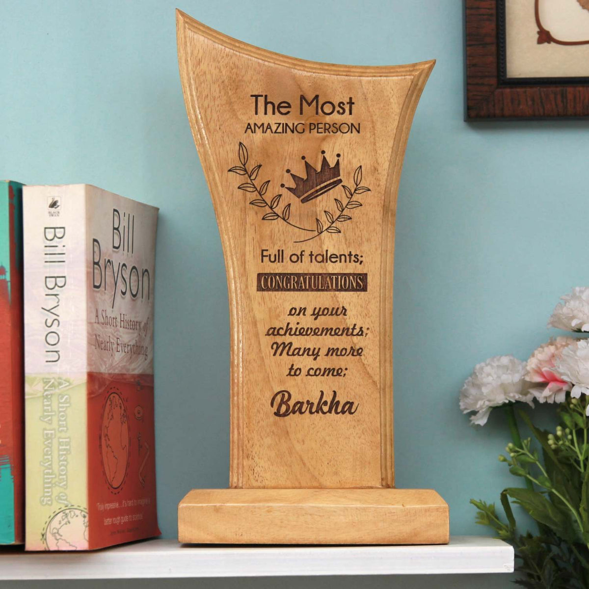 The Most Amazing Person Award | Personalized Gift to Celebrate Achievements &amp; Friendships