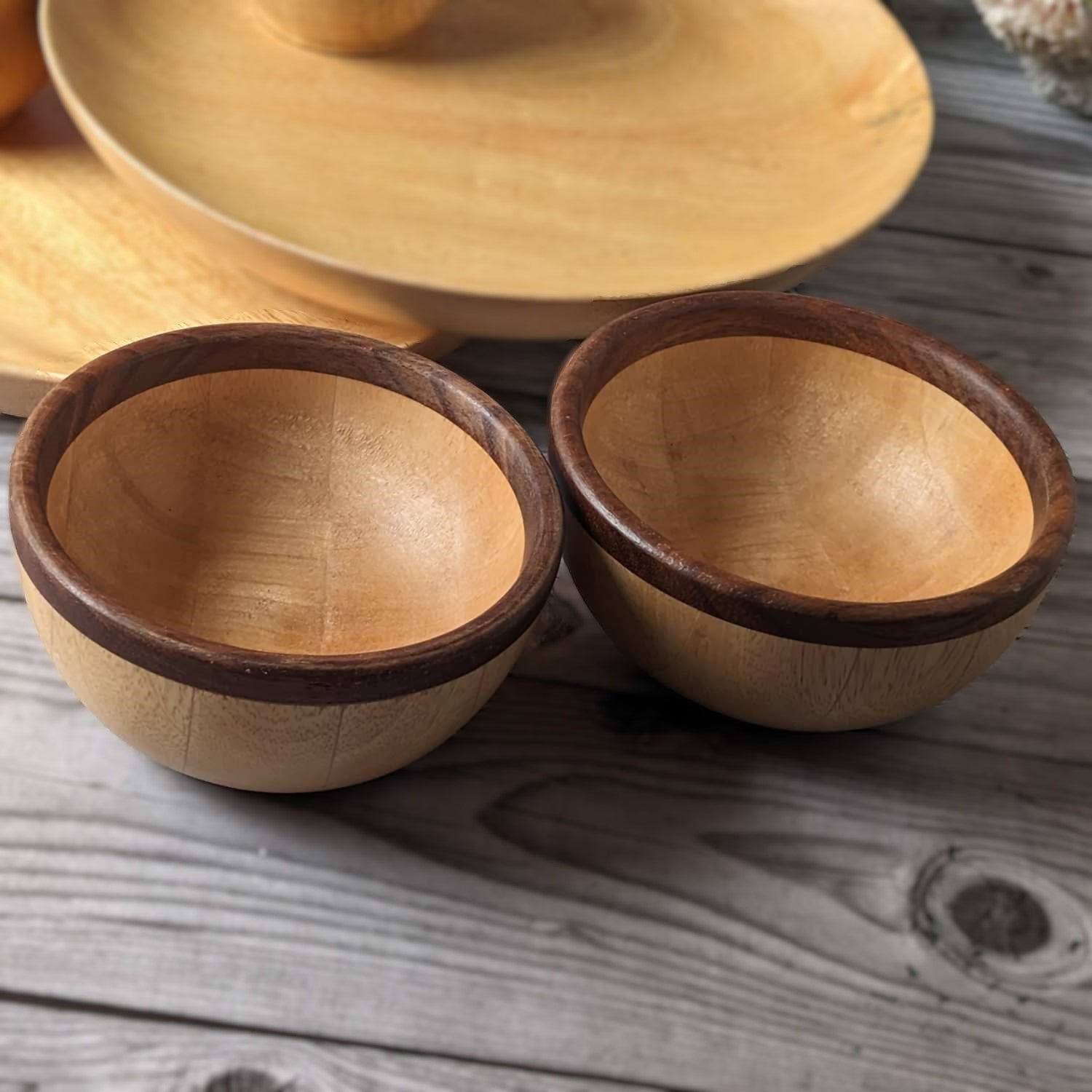 Wood Bowls Set Of 2 | Handmade Wooden bowls