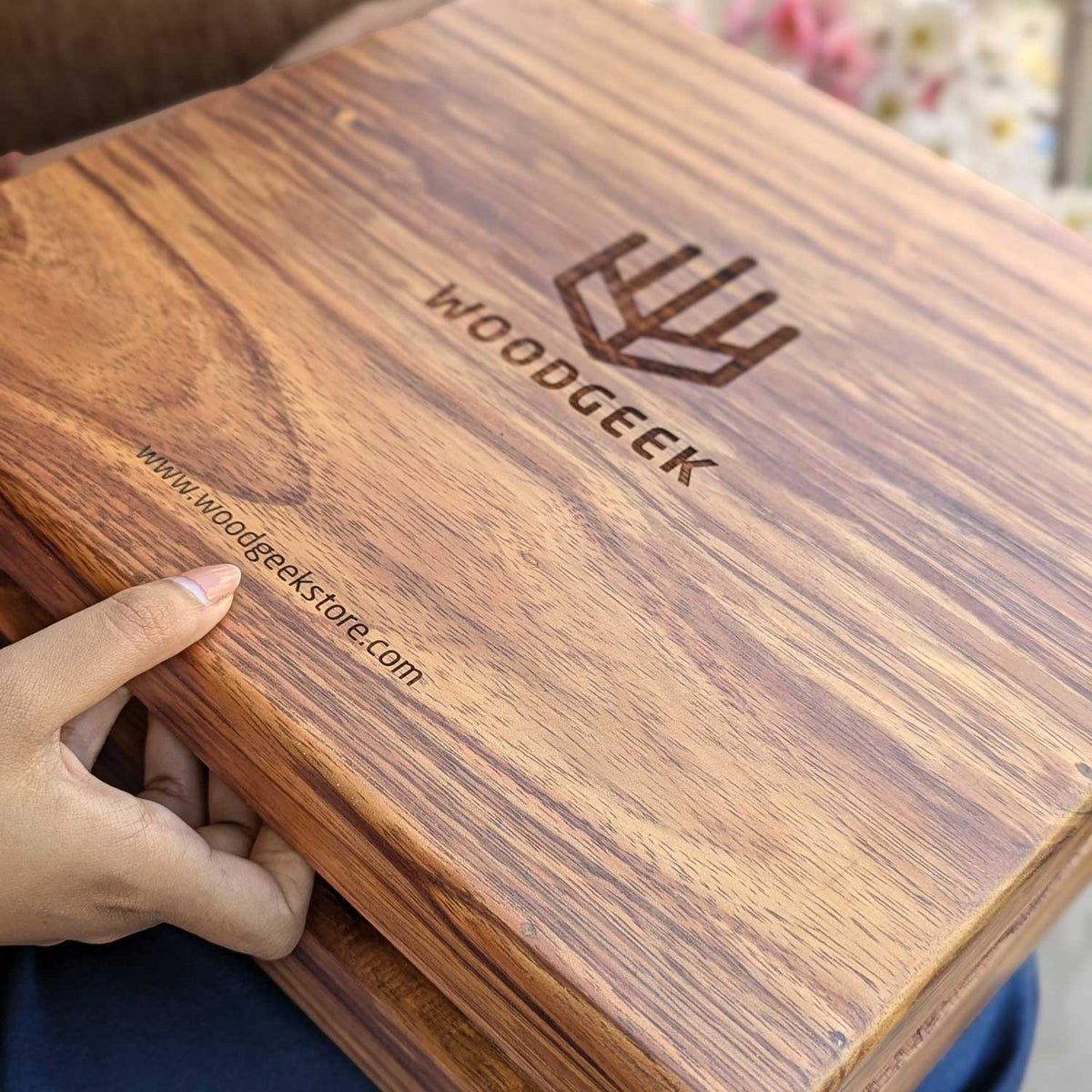Premium Teak Wood Box With Custom Engraving | 14x14x4 inch