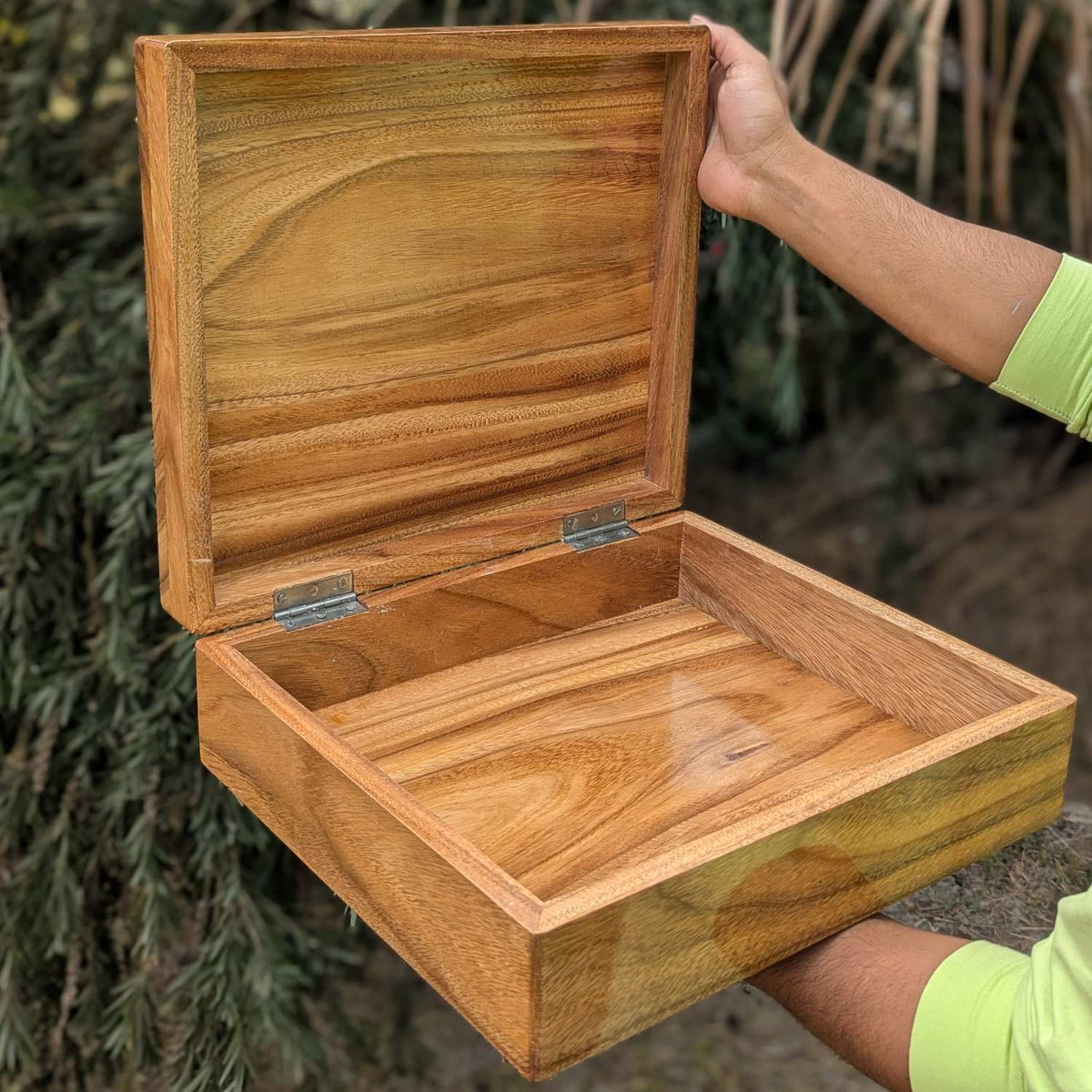 Premium Teak Wood Box With Custom Engraving | 14x14x4 inch