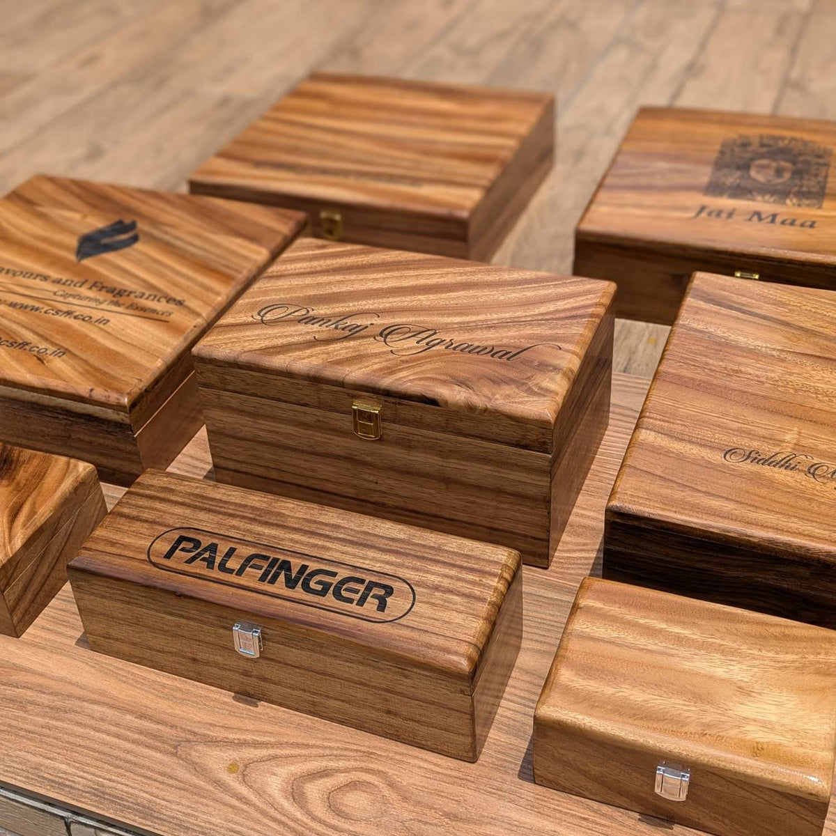 Large Premium Teak Wood Box With Custom Engraving | 17 x 10 x 5 inch