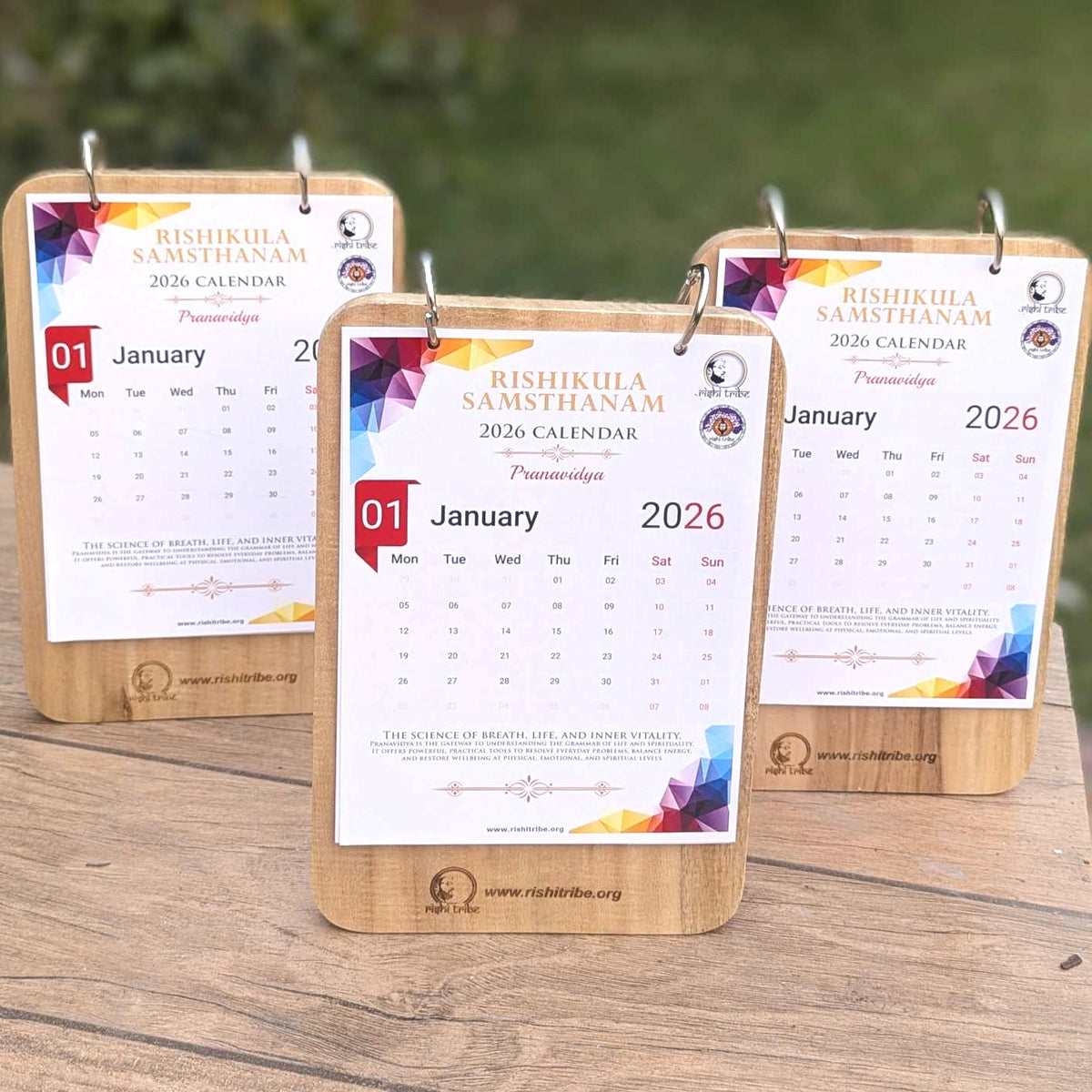 Custom Wooden Desk Calendar | Engraved Birch Wood Calendar for Office &amp; Corporate Gifting
