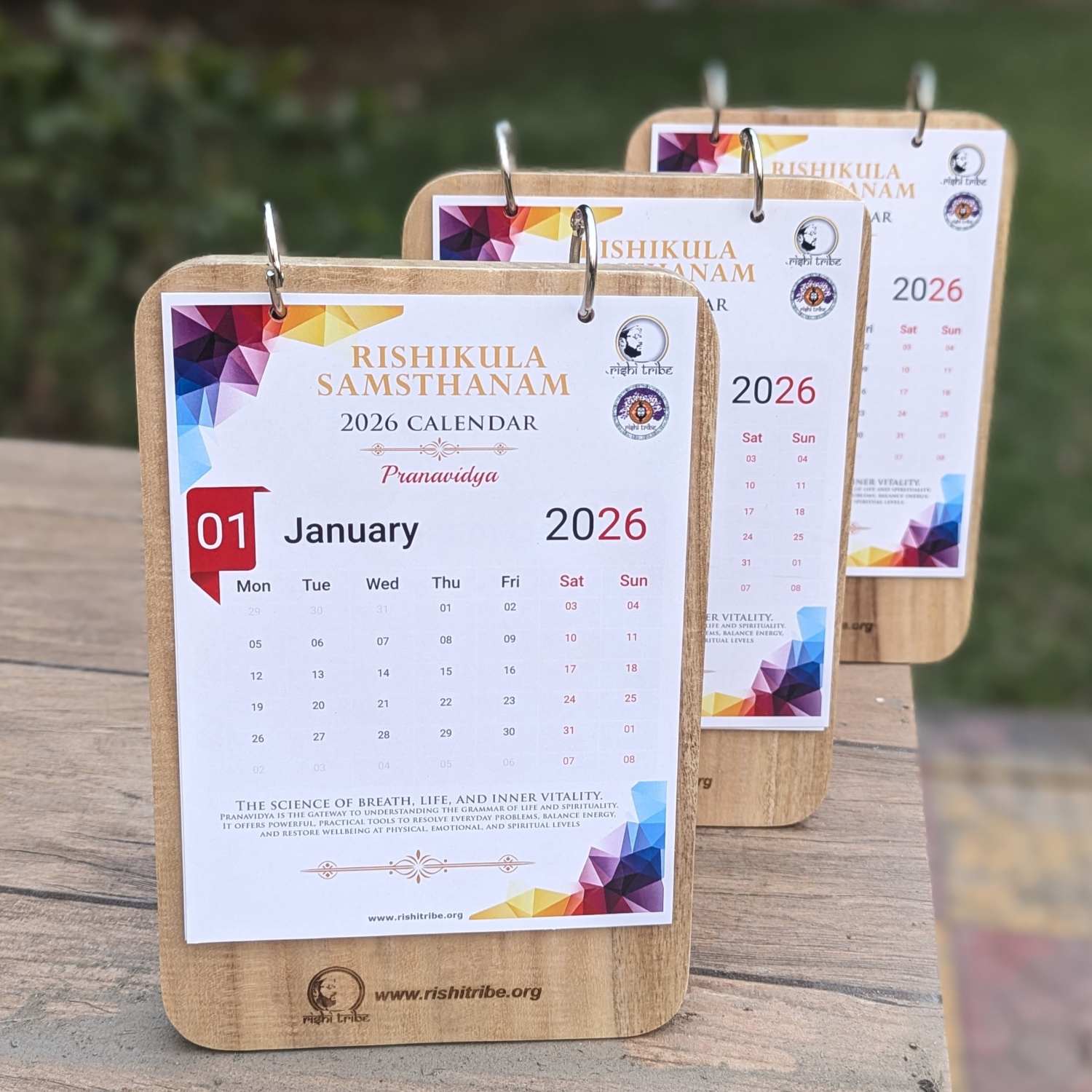 Custom Wooden Desk Calendar | Engraved Birch Wood Calendar for Office & Corporate Gifting