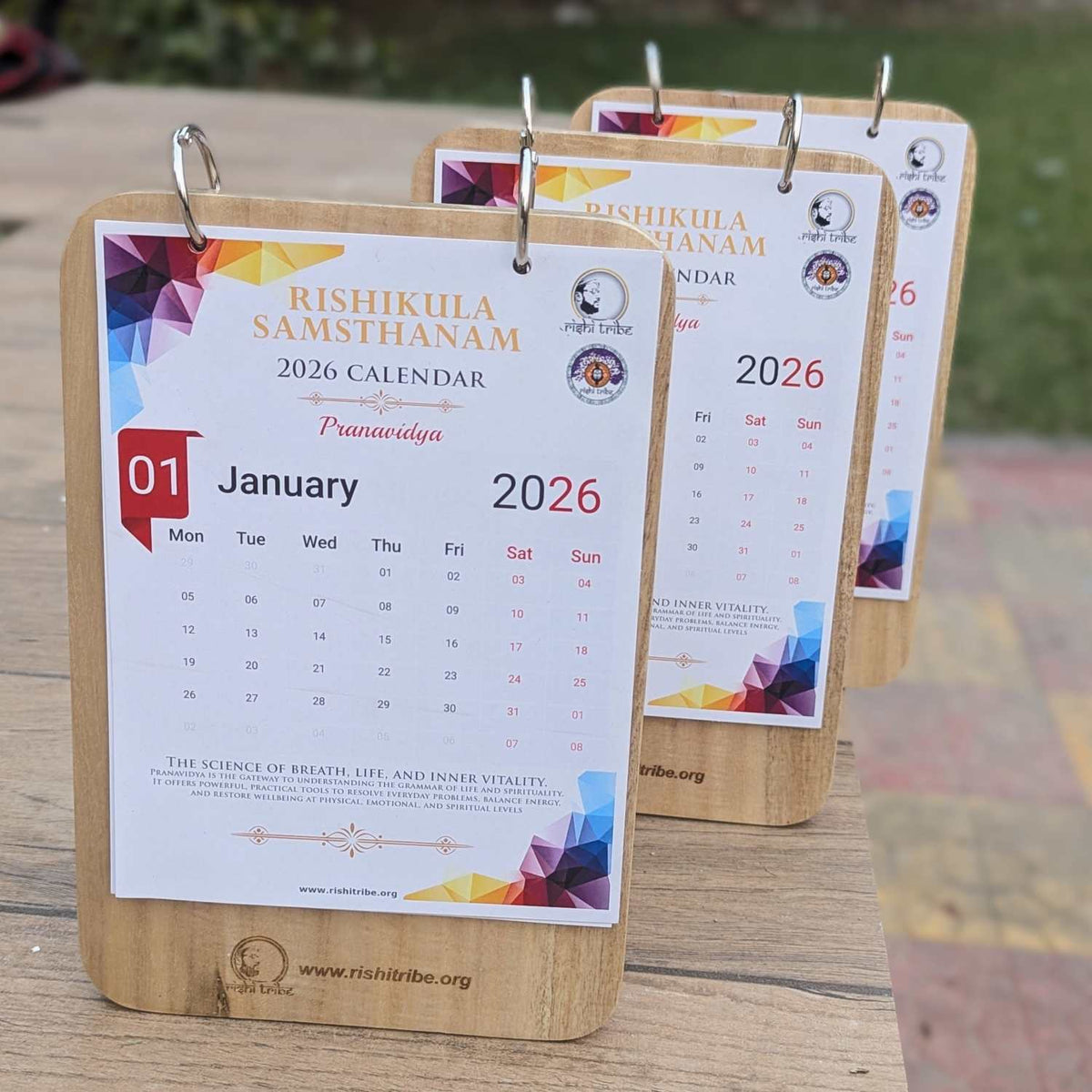 Custom Wooden Desk Calendar | Engraved Birch Wood Calendar for Office &amp; Corporate Gifting