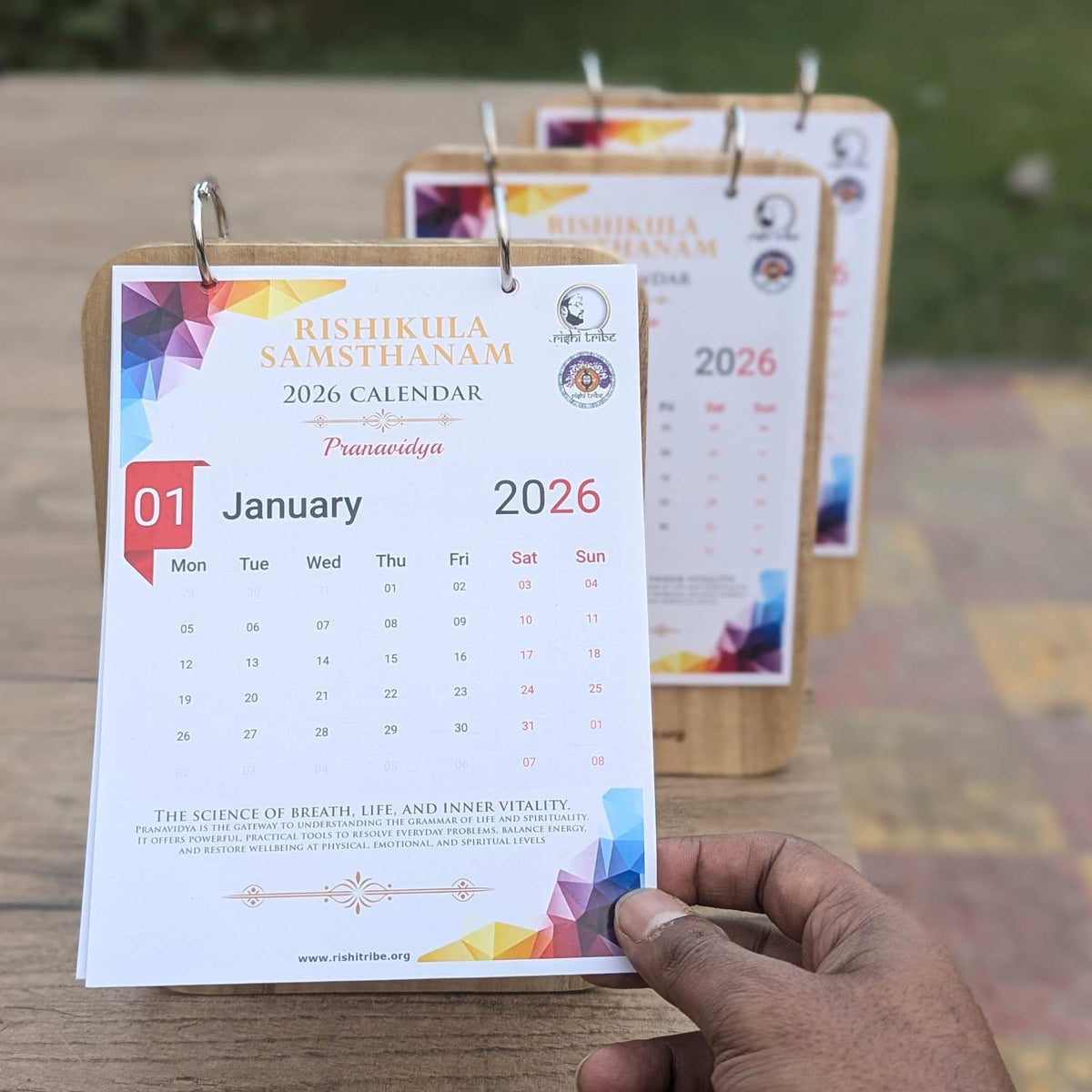 Custom Wooden Desk Calendar | Engraved Birch Wood Calendar for Office &amp; Corporate Gifting