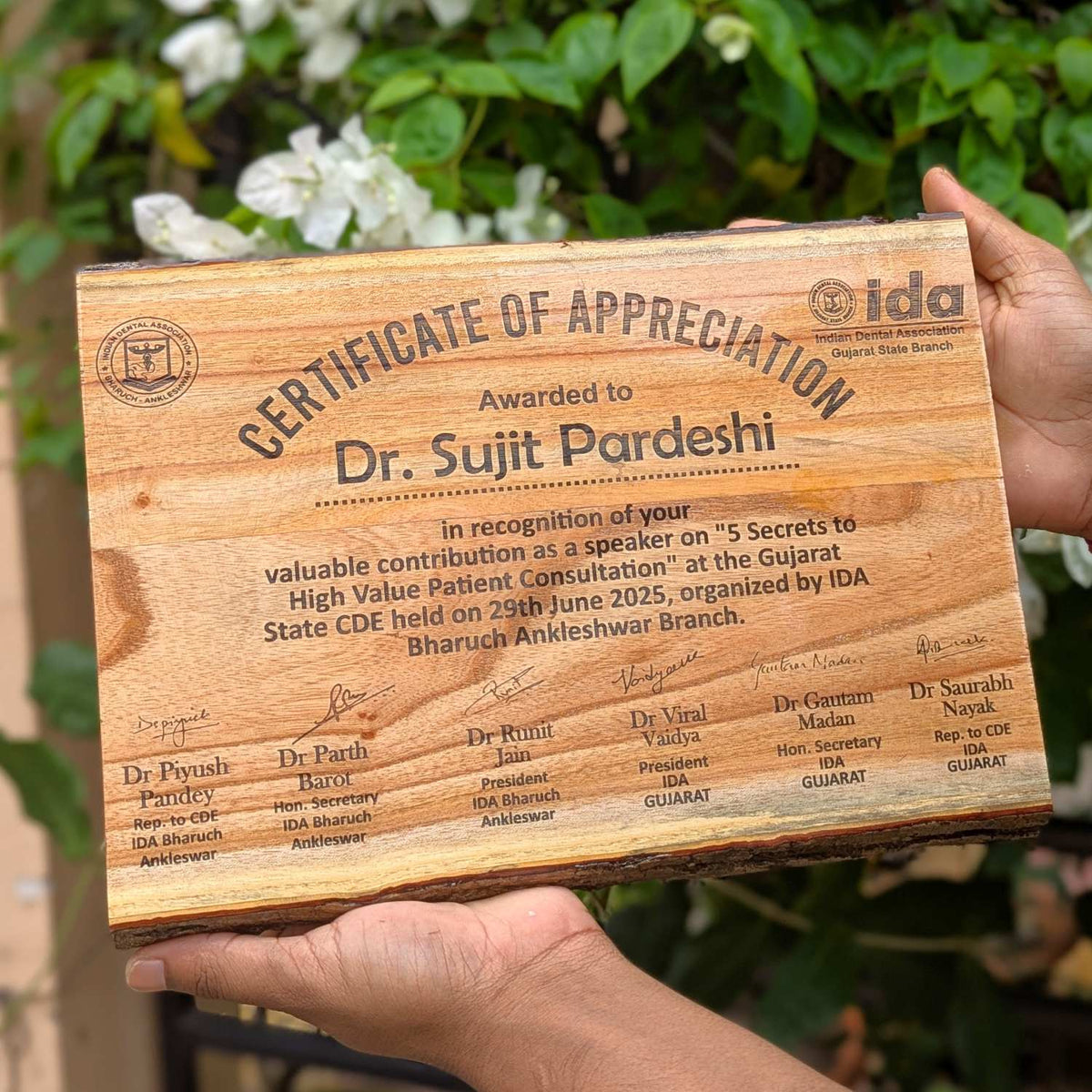 Custom Engraved Rustic Wood Certificate | Personalized Corporate Achievement Award