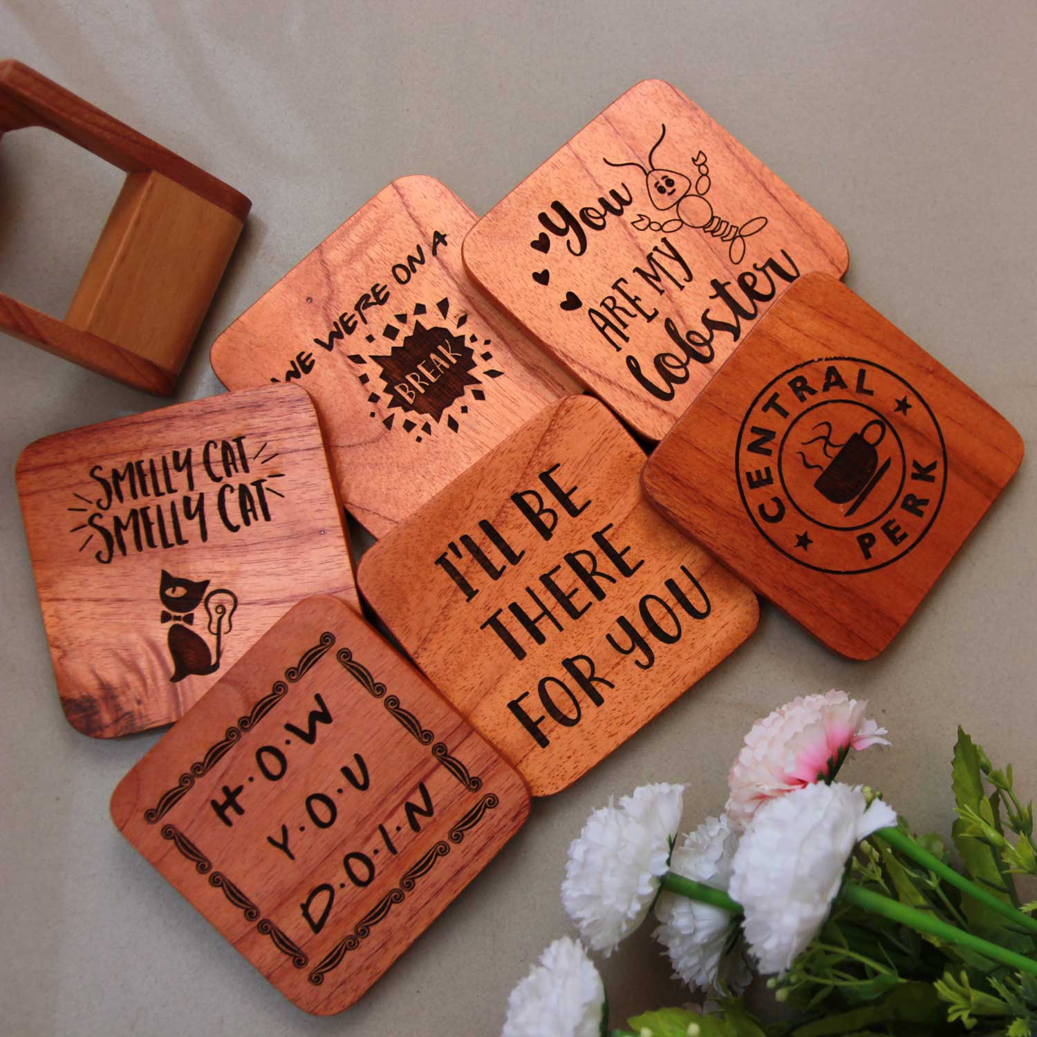 F.R.I.E.N.D.S Coasters - Wooden Coaster Set