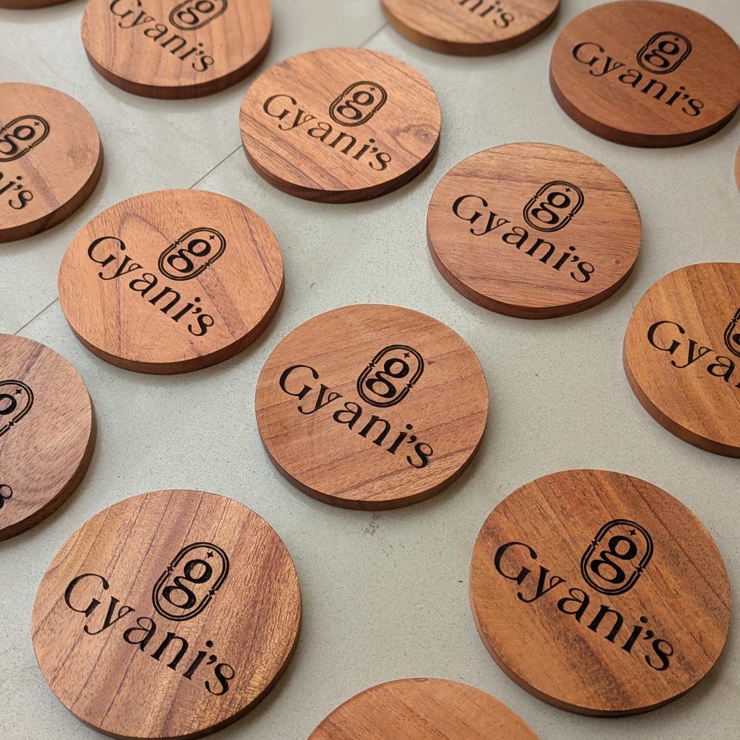 Custom Coasters. Personalised Coasters Engraved With Text. Wooden Coaster Set Of 6. Round Coasters. These Personalized Coasters Can Be Used As Tea Coasters, Coffee Coasters or other Drinks Coasters. Buy Coasters Online at Woodgeek Store.