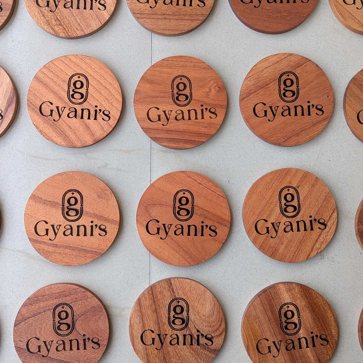 Customize Your Own Round Wooden Coaster Set - Custom Coasters With Holder