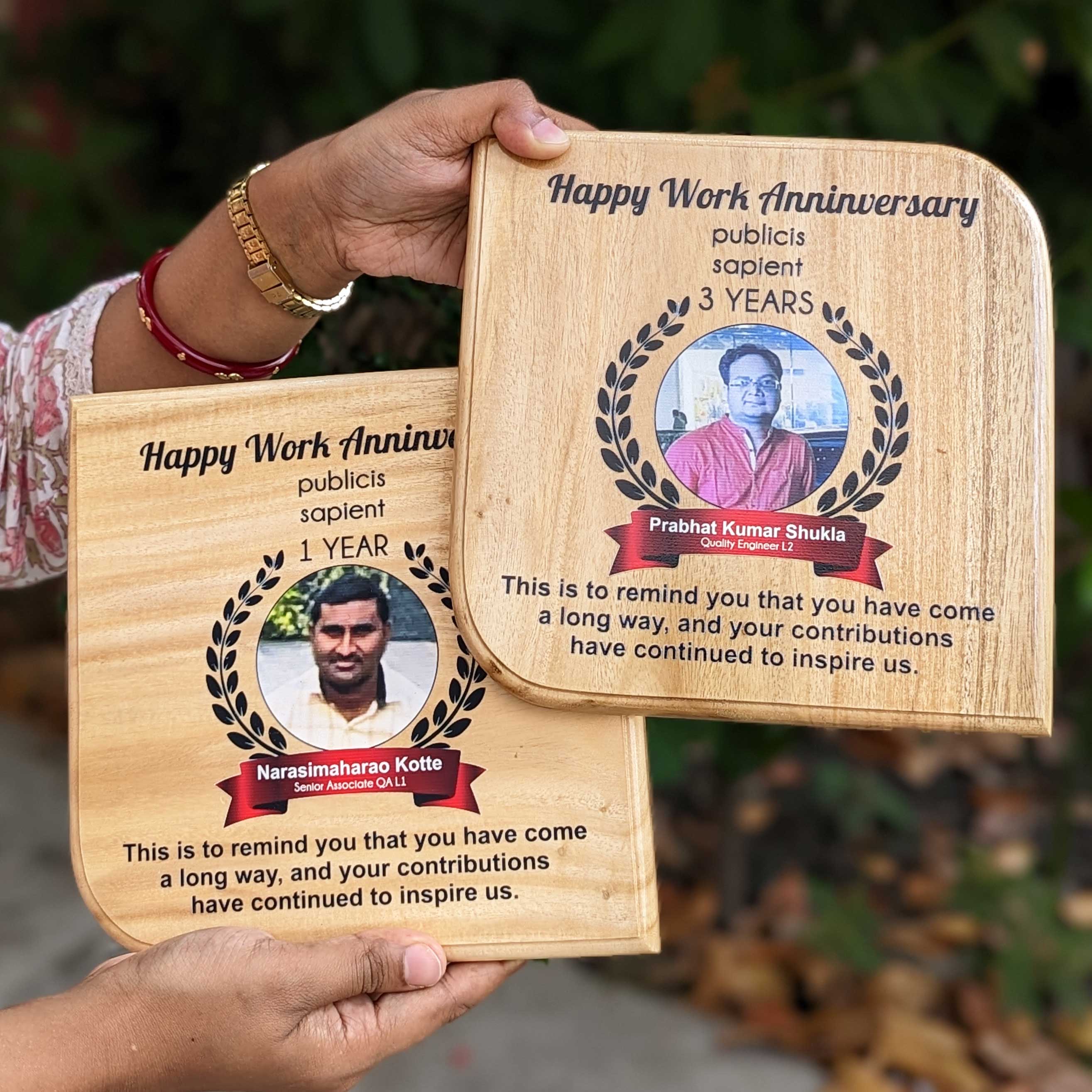 Celebrating Milestones Customized Work Anniversary Wood Plaque