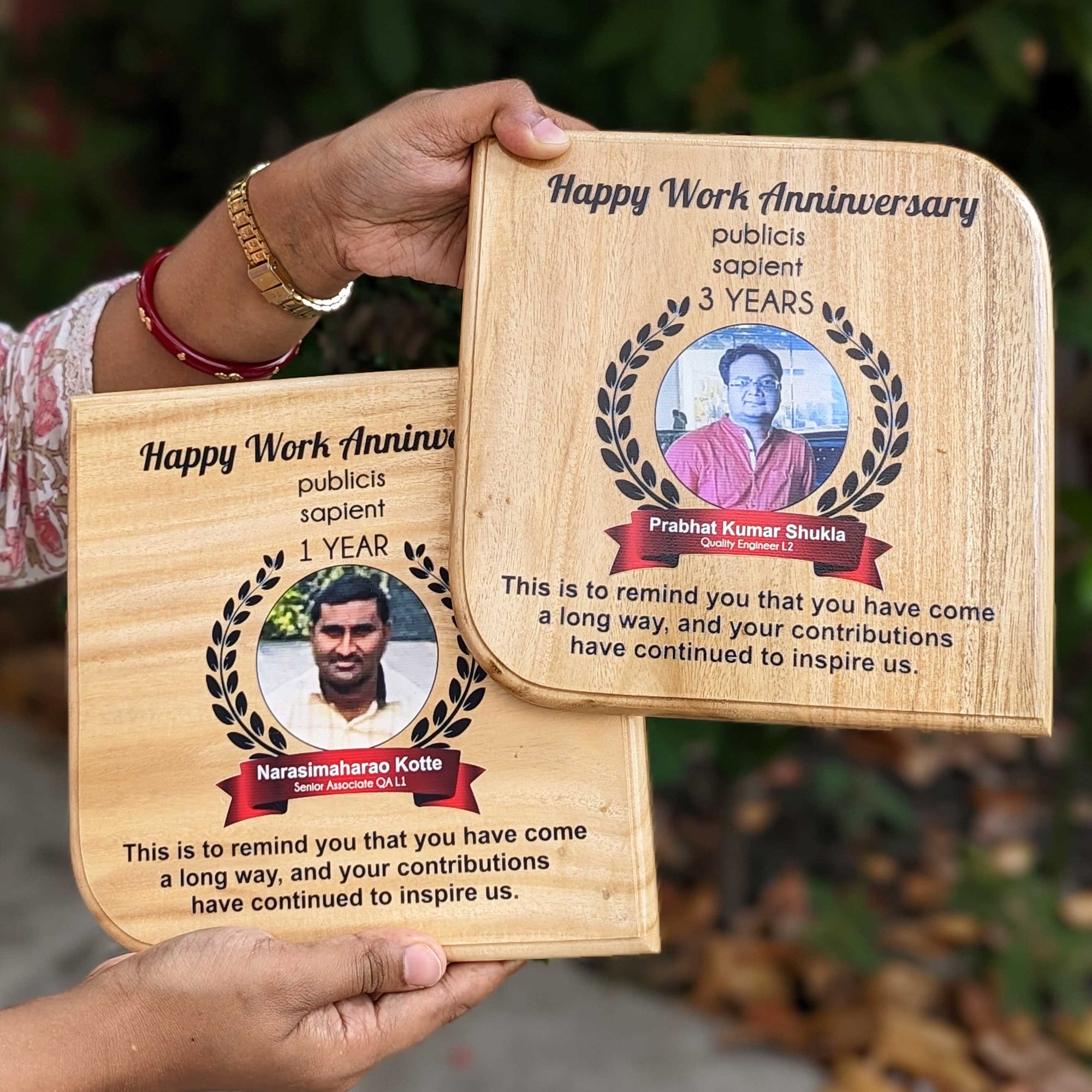 Customizable Wooden Award Plaque | Personalized Corporate Recognition