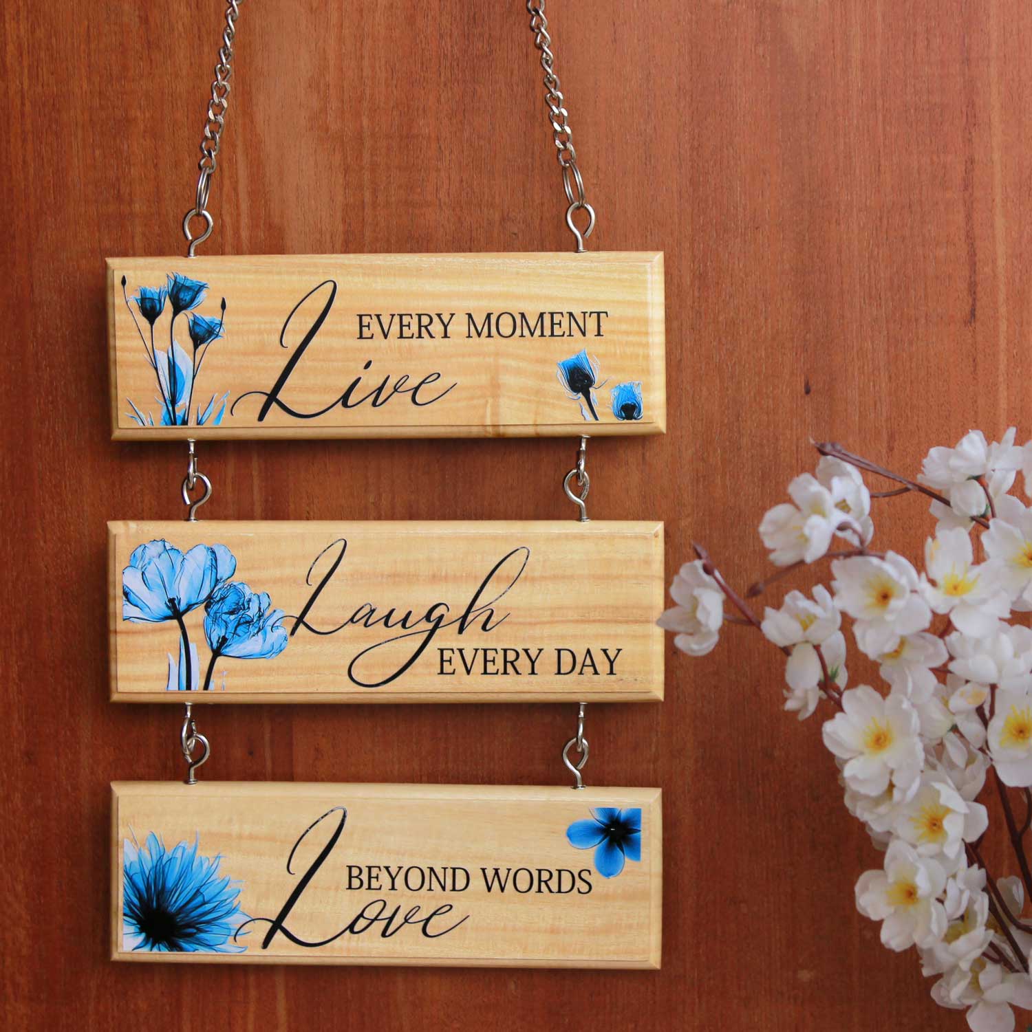 3 pc Hanging Wood Sign Customized in Colour | Prints On Wood